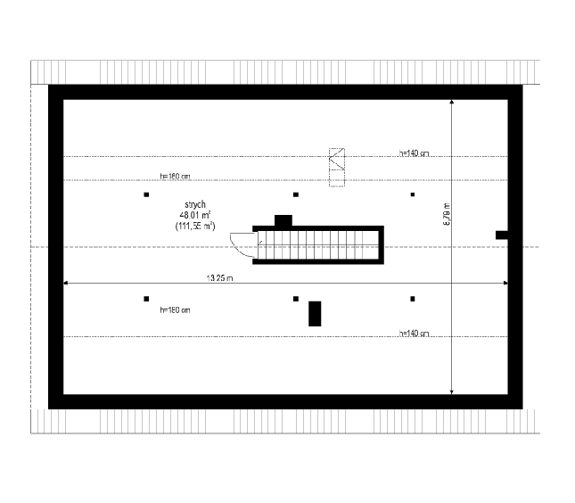 Rzut strychu POW. 0,0 m²