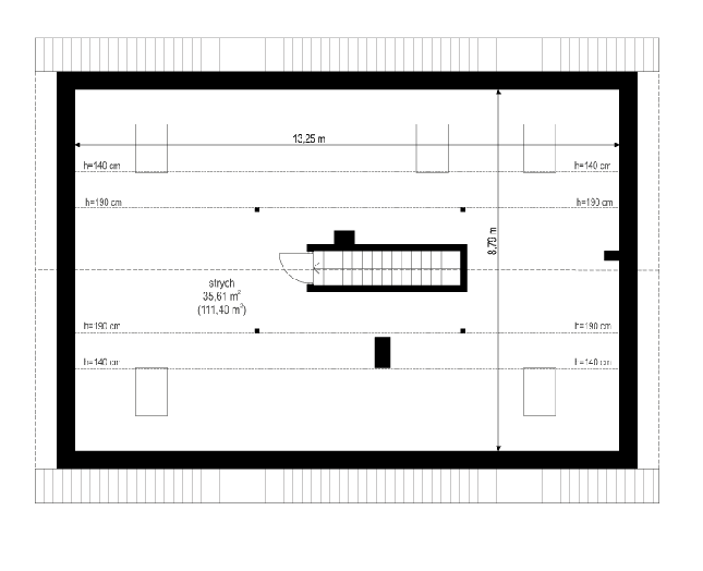 Rzut strychu POW. 0,0 m²