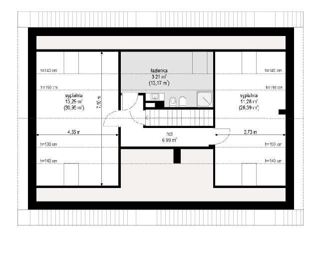 Rzut poddasza: Do indywidualnej adaptacji POW. 0,0 m²