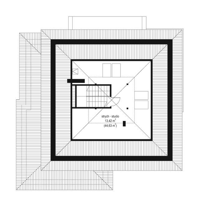 Rzut strychu POW. 0,0 m²