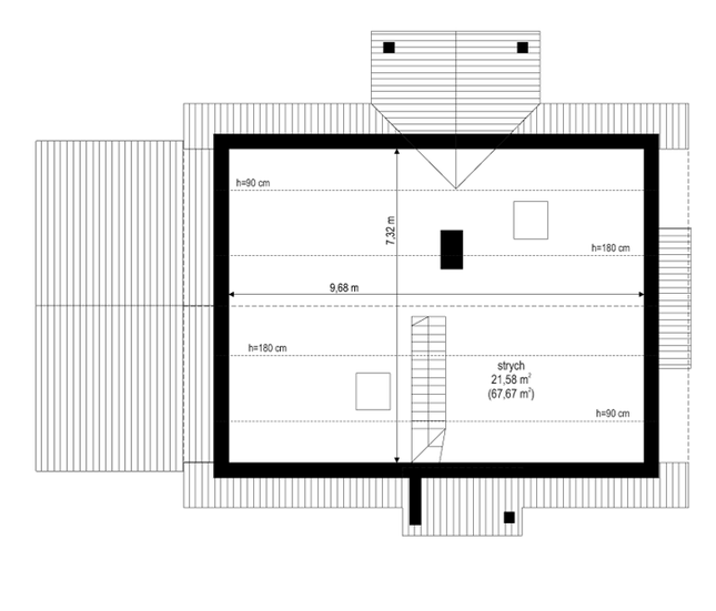 Rzut poddasza: Do indywidualnej adaptacji POW. 0,0 m²