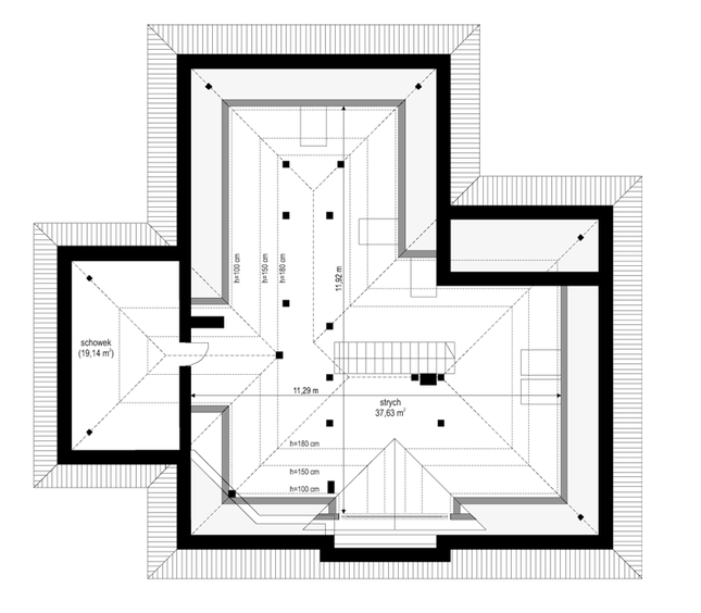 Rzut poddasza: Do indywidualnej adaptacji POW. 0,0 m²