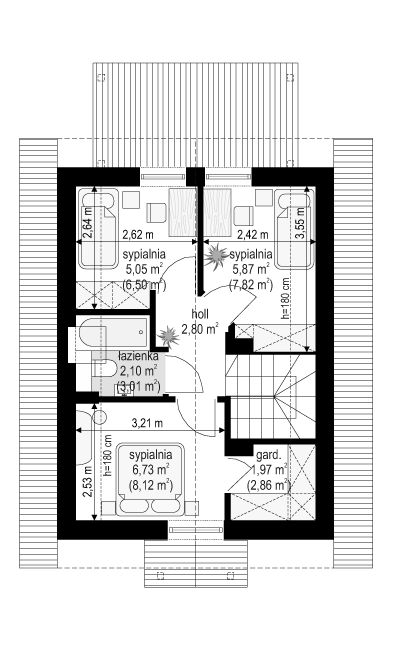 Rzut poddasza POW. 31,1 m²
