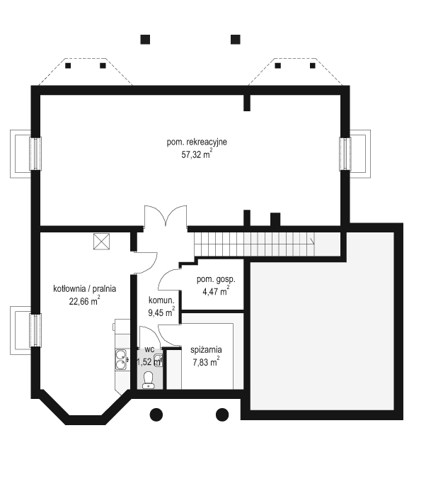 Rzut piwnicy POW. 0,0 m²