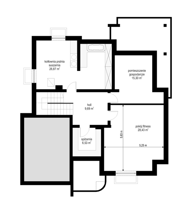 Rzut piwnicy POW. 0,0 m²