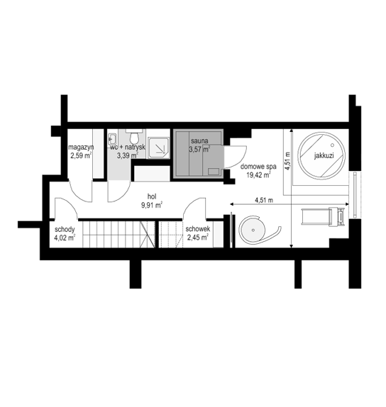 Rzut piwnicy POW. 0,0 m²