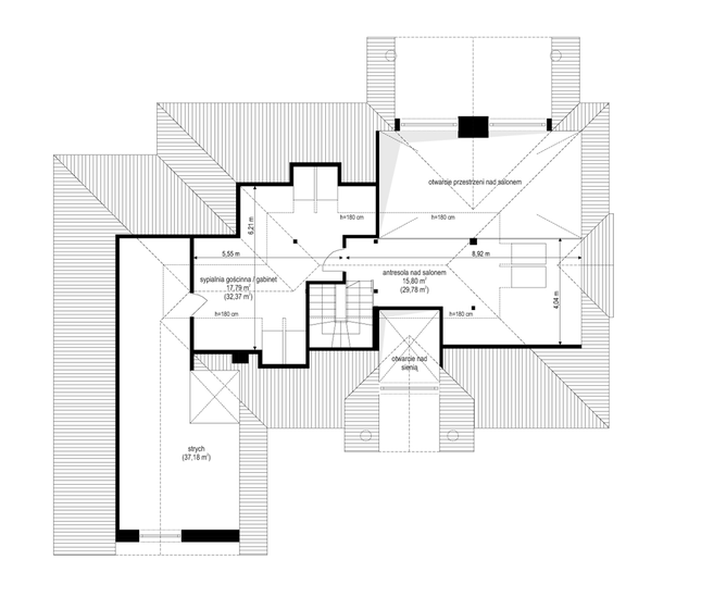 Rzut poddasza POW. 99,3 m²