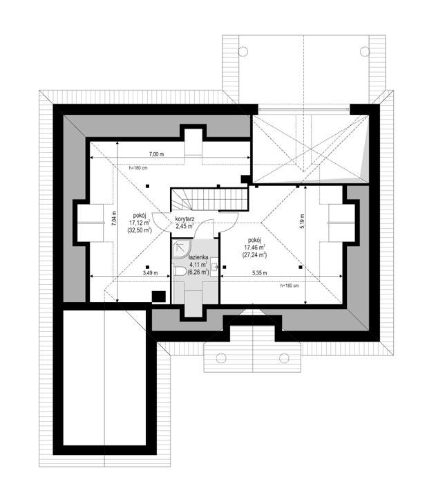 Rzut poddasza: Do indywidualnej adaptacji POW. 0,0 m²