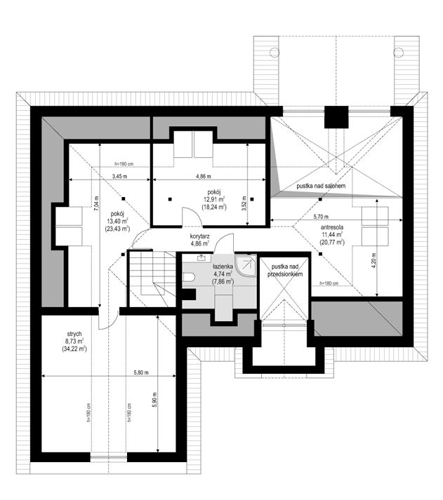 Rzut poddasza POW. 0,0 m²