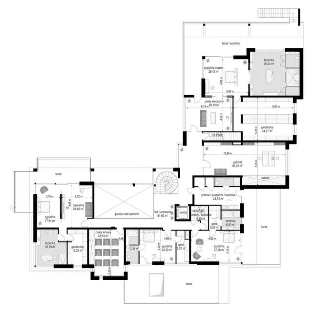Rzut piętra POW. 450,0 m²