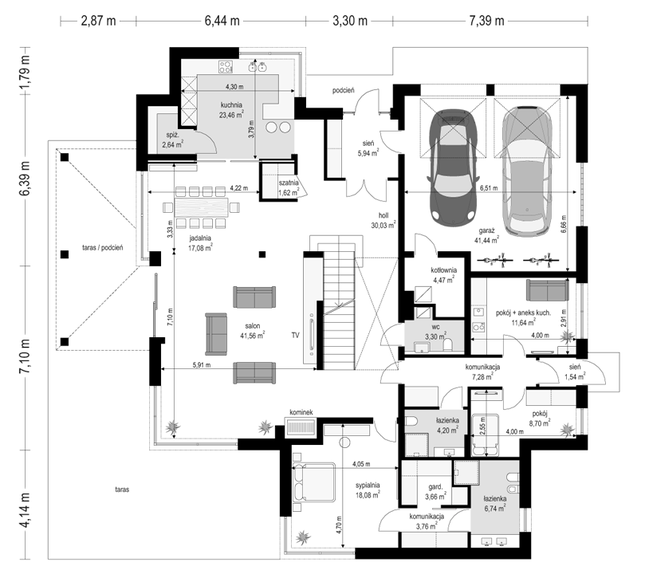 Rzut parteru POW. 237,1 m²