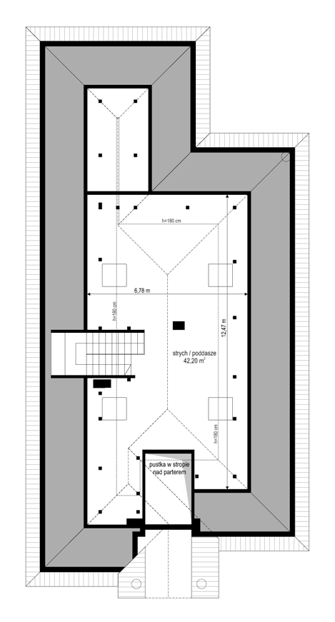 Rzut strychu POW. 0,0 m²
