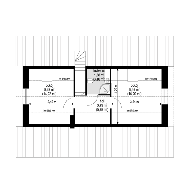 Rzut poddasza POW. 39,8 m²