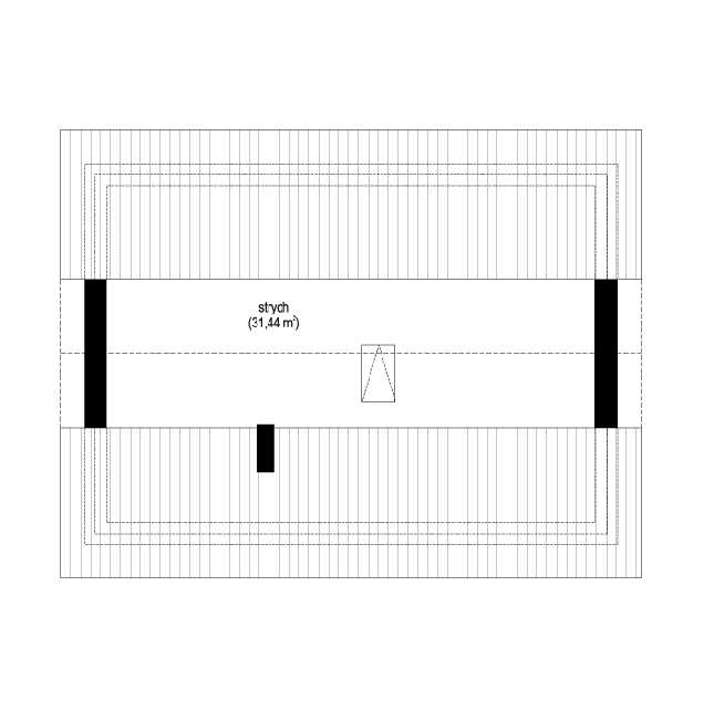 Rzut strychu POW. 0,0 m²