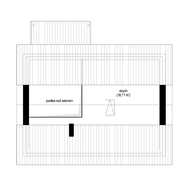 Rzut strychu POW. 0,0 m²
