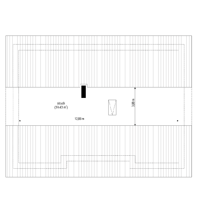 Rzut strychu POW. 0,0 m²