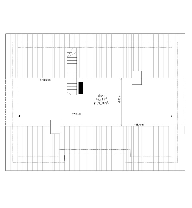 Rzut strychu POW. 0,0 m²