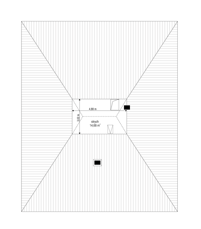 Rzut poddasza POW. 14,7 m²