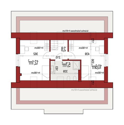 Rzut poddasza lustro POW. 0,0 m²