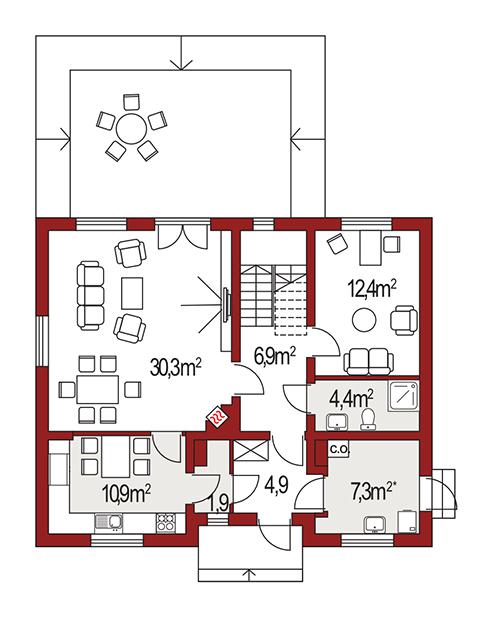 Rzut parteru POW. 0,0 m²