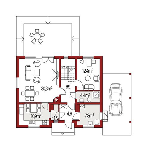 Rzut parteru POW. 0,0 m²