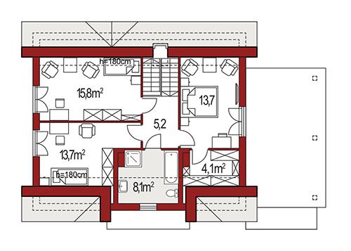Rzut poddasza POW. 0,0 m²