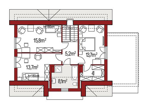 Rzut poddasza POW. 0,0 m²