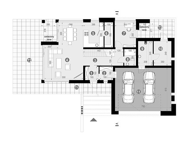 Rzut parteru POW. 152,0 m²