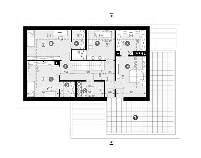 Rzut poddasza POW. 157,6 m²