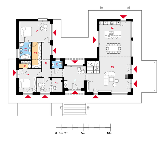 Rzut parteru lustro POW. 179,0 m²