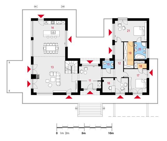 Rzut parteru POW. 179,0 m²