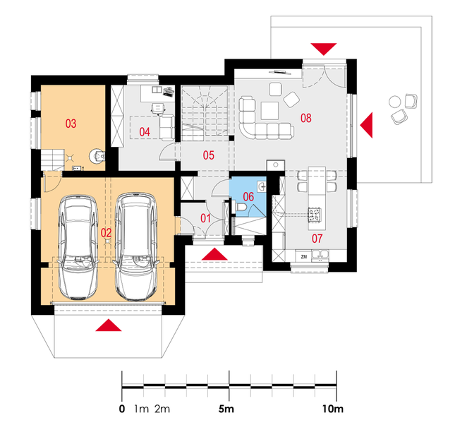 Rzut parteru POW. 117,1 m²