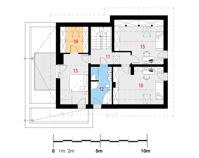 Rzut poddasza POW. 85,1 m²
