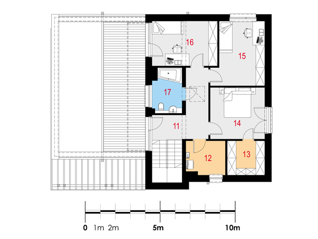 Rzut piętra POW. 68,7 m²