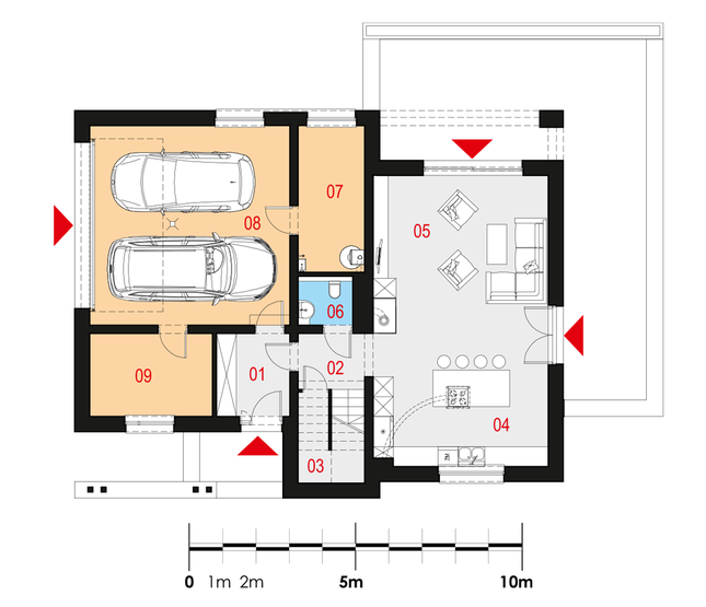 Rzut parteru POW. 113,2 m²