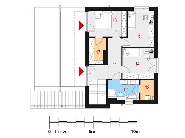 Rzut piętra POW. 68,4 m²