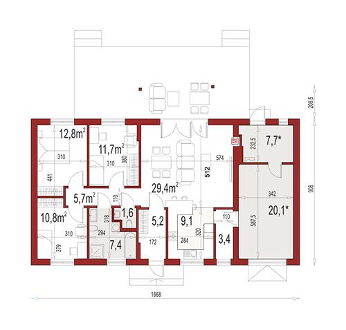 Rzut parteru POW. 0,0 m²