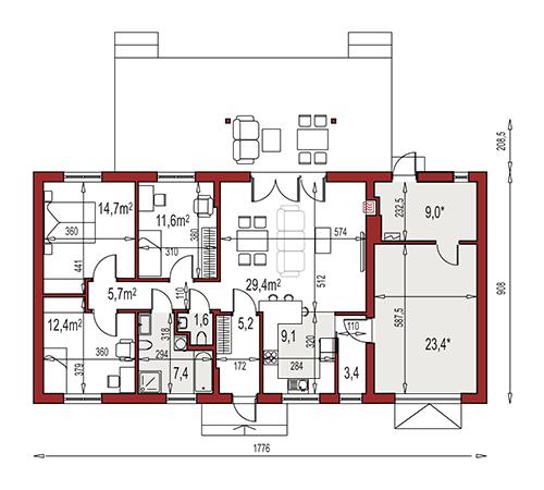 Rzut parteru POW. 0,0 m²