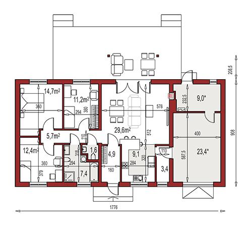 Rzut parteru POW. 0,0 m²