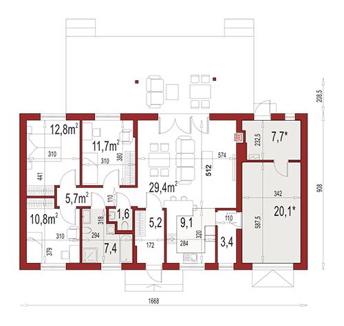 Rzut parteru POW. 0,0 m²