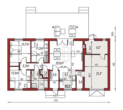 Rzut parteru POW. 0,0 m²