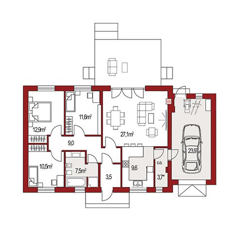 Rzut parteru POW. 0,0 m²