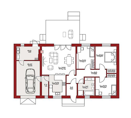 Rzut parteru lustro POW. 0,0 m²