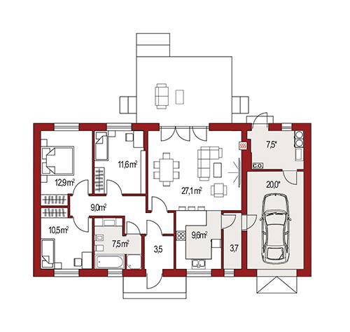 Rzut parteru POW. 0,0 m²