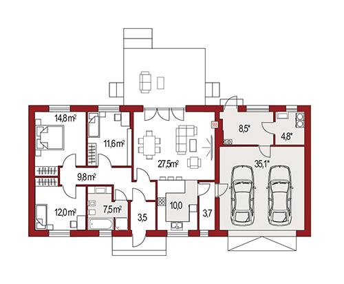 Rzut parteru POW. 0,0 m²