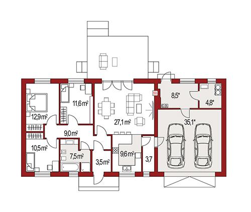 Rzut parteru POW. 0,0 m²