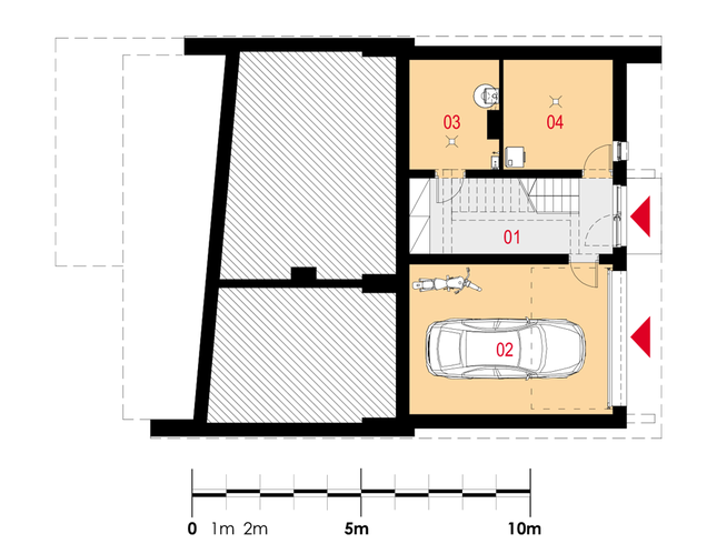 Rzut parteru POW. 58,1 m²