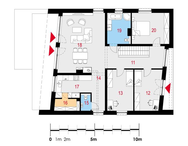 Rzut piętra POW. 116,1 m²