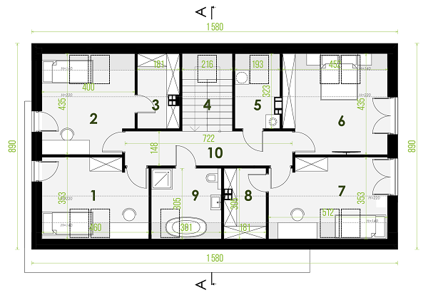 Rzut poddasza POW. 112,8 m²