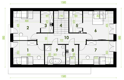 Rzut poddasza POW. 113,1 m²